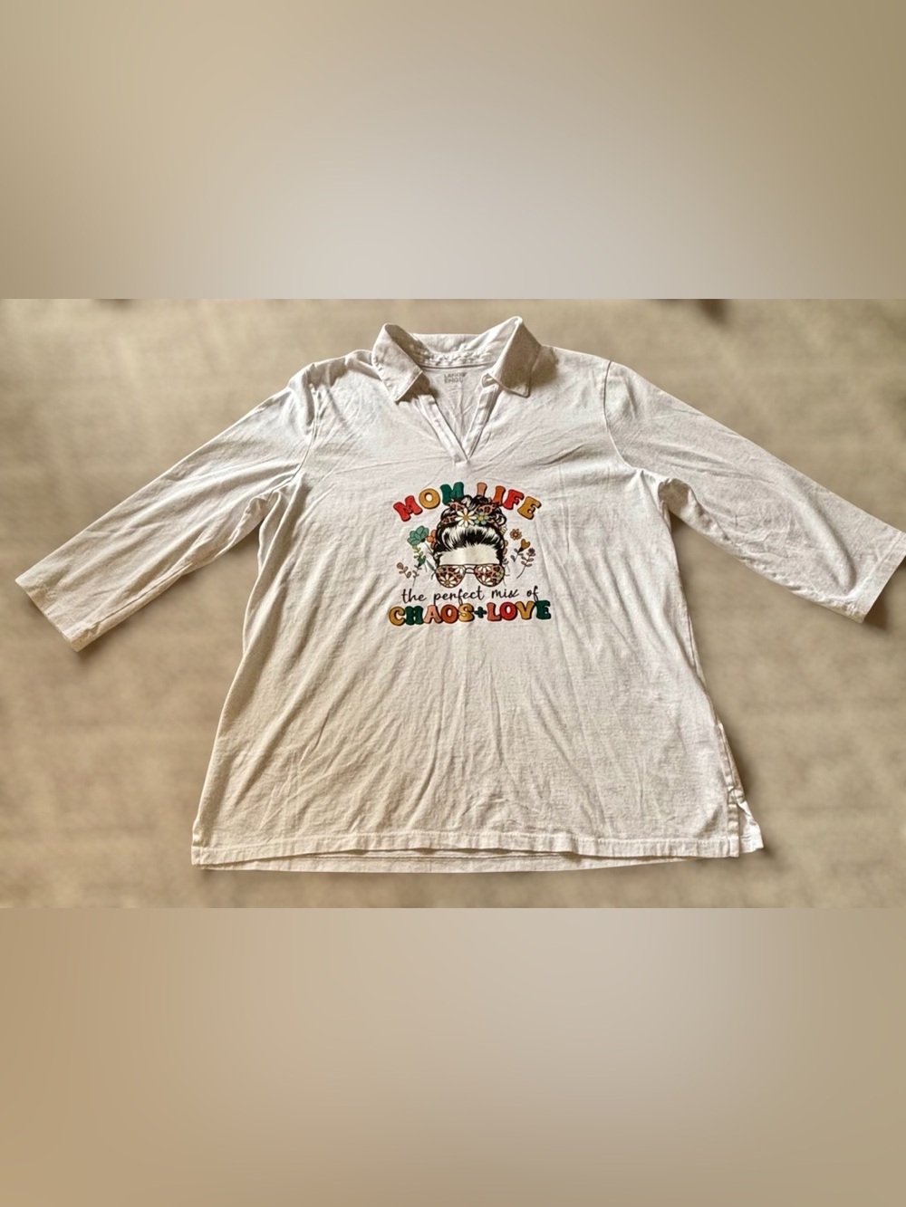 Lands' End White Tunic Top mom life